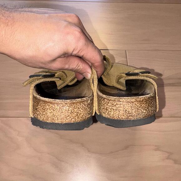 Birkenstock Boston Corduroy Cork Brown Suede Embossed Leather Women's 8 - Picture 6 of 7